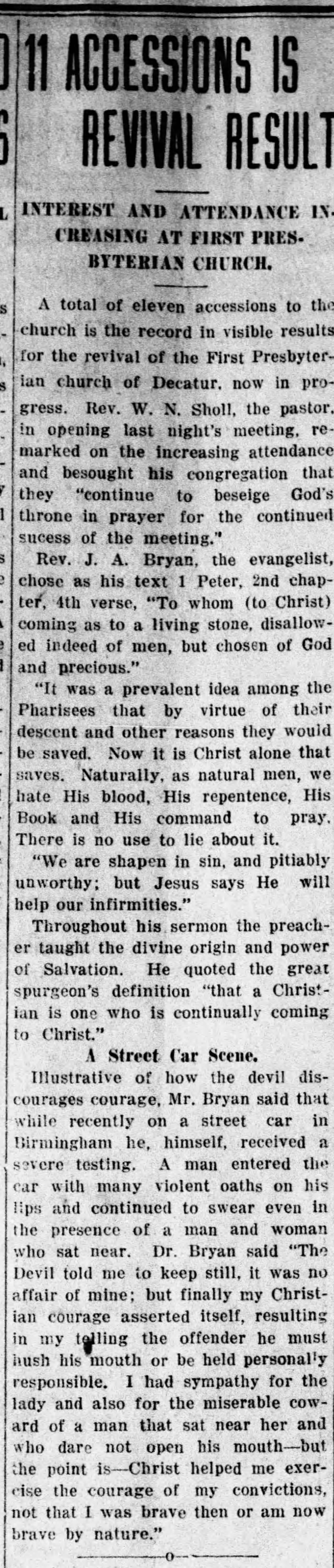 11 Accessions Is Revival Result